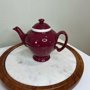 Vintage McCormick Tea Burgundy Teapot w/ Infuser USA Baltimore MD Stoneware